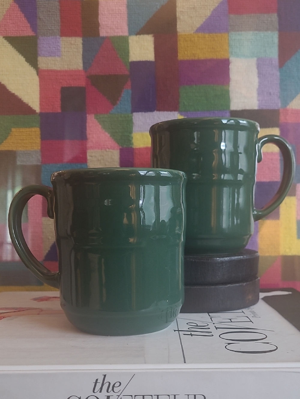 LONGABERGER POTTERY WOVEN TRADITIONS MUGS SET OF 2